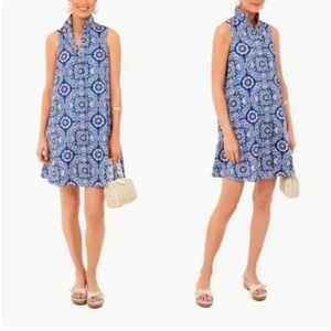 Tuckernuck Blue and White Patterned Mini Dress